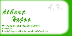 albert hajos business card